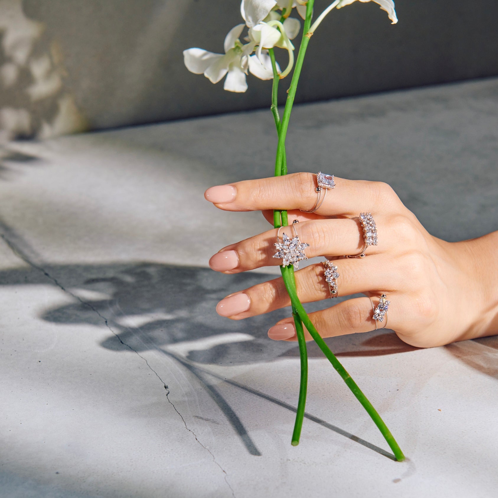 Petit Fleur RH CZ Ring