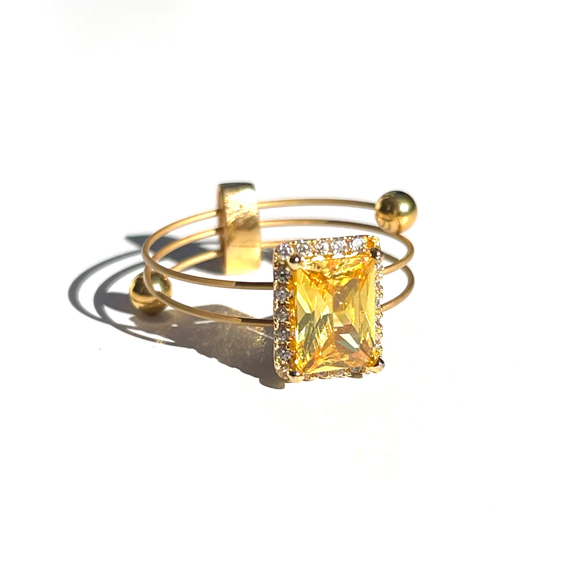 Princess YG Yellow CZ Ring