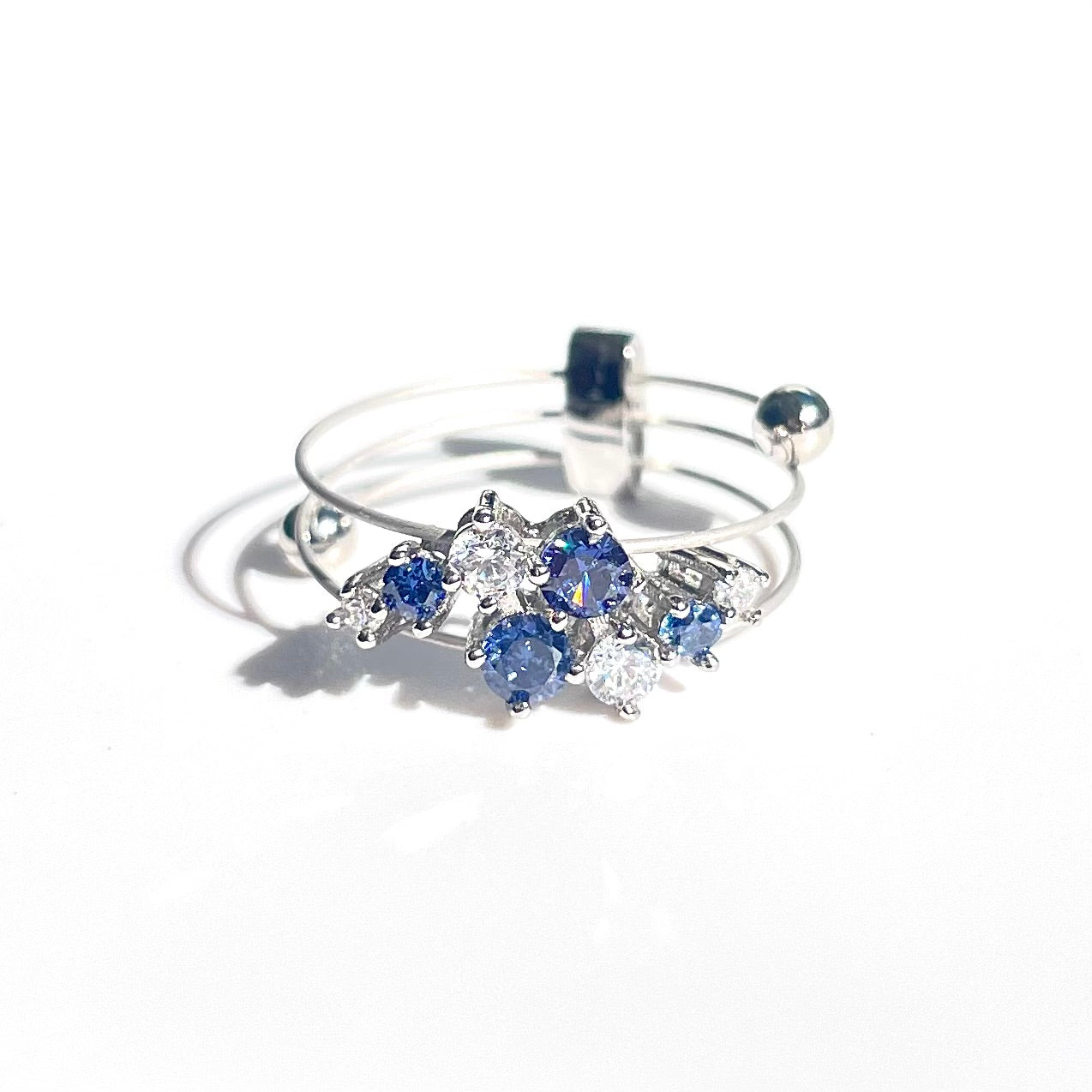 Krone RH Blue CZ Ring