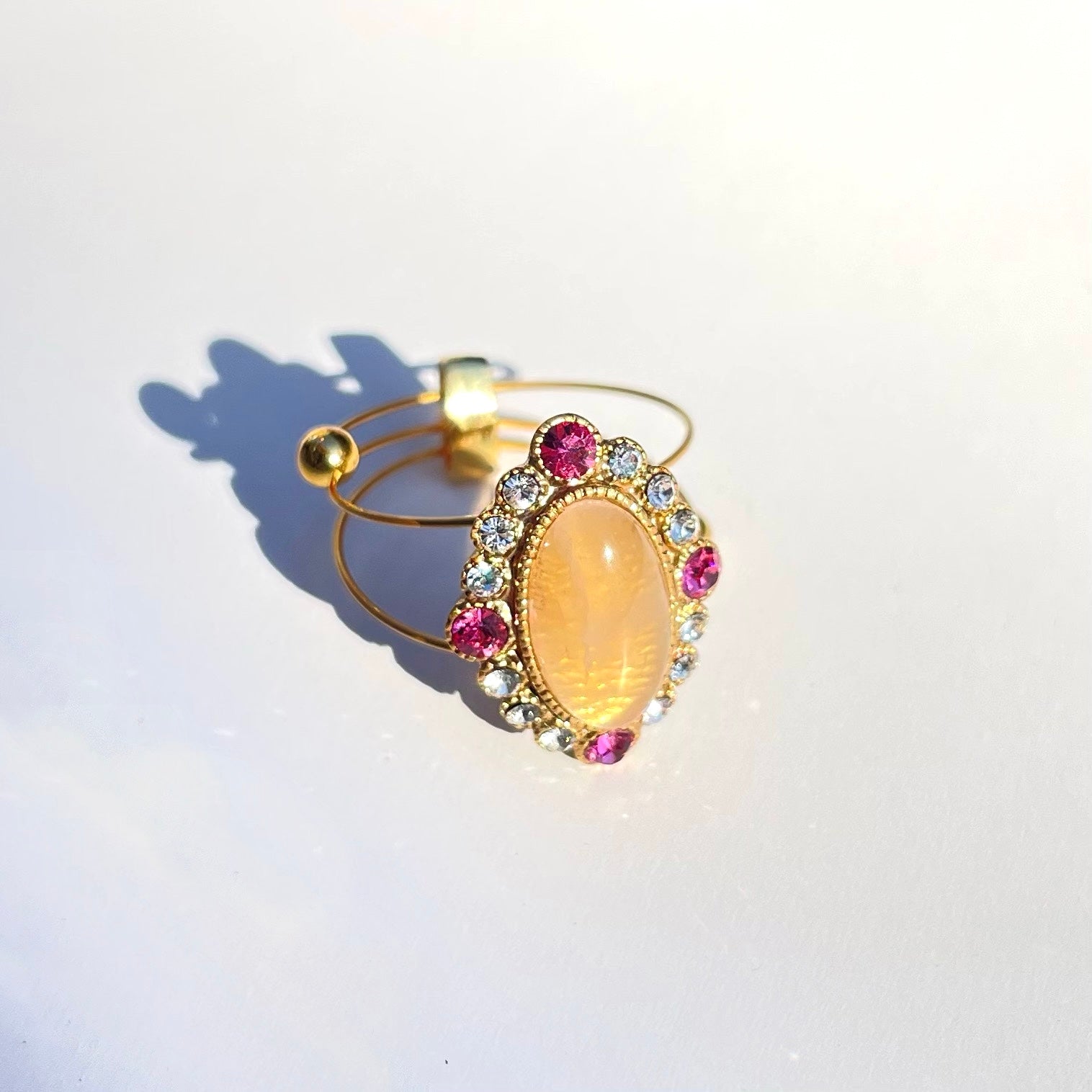 Miloir 2 AG Rose Quartz Ring