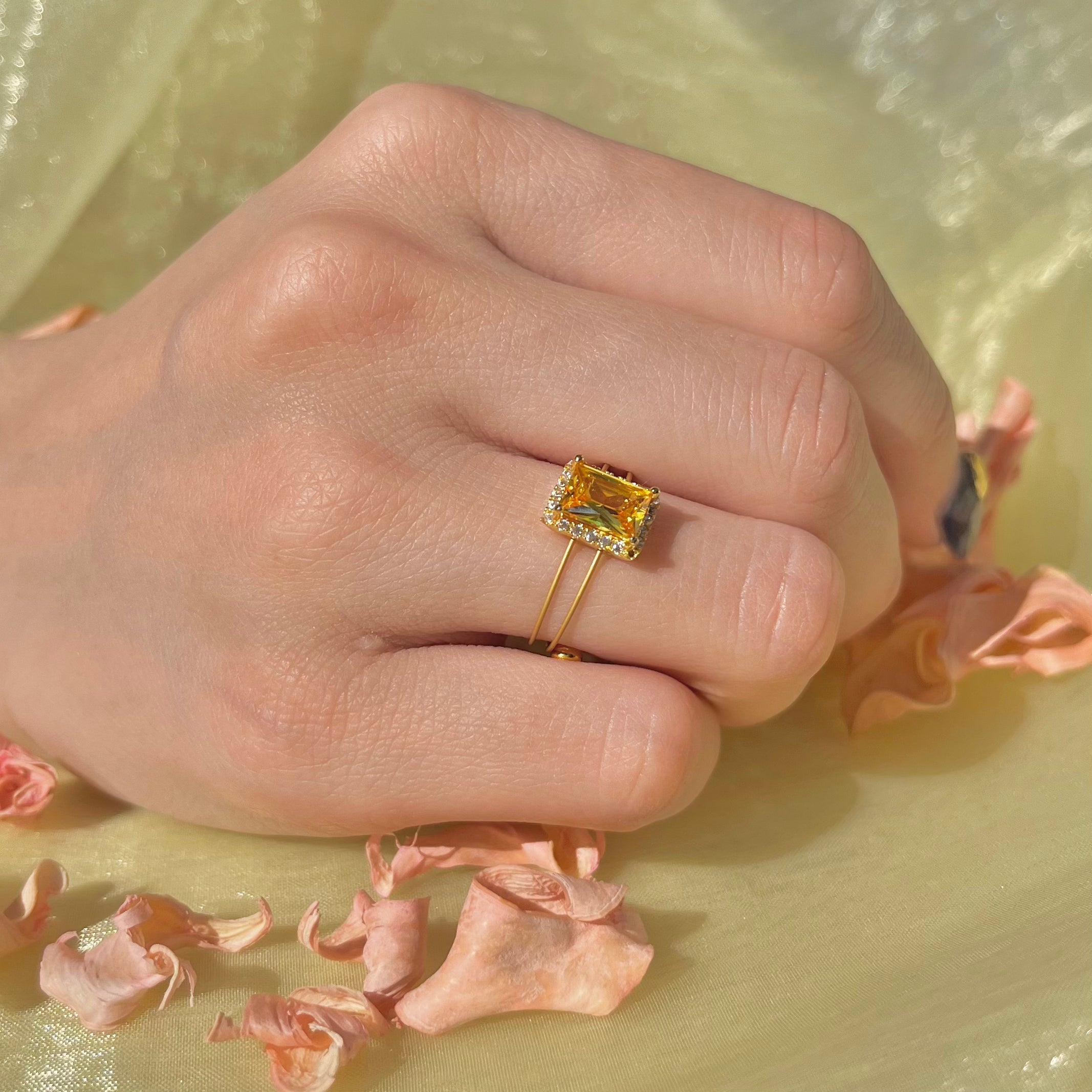 Princess YG Yellow CZ Ring