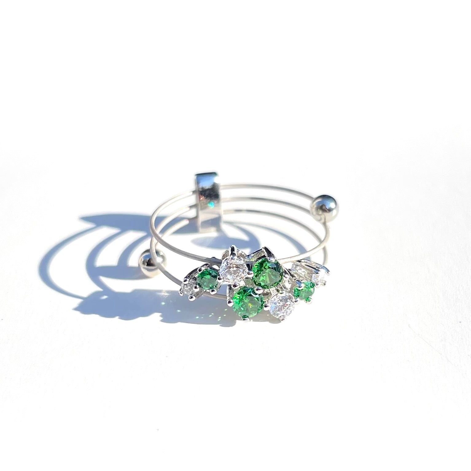 Krone RH Green CZ Ring