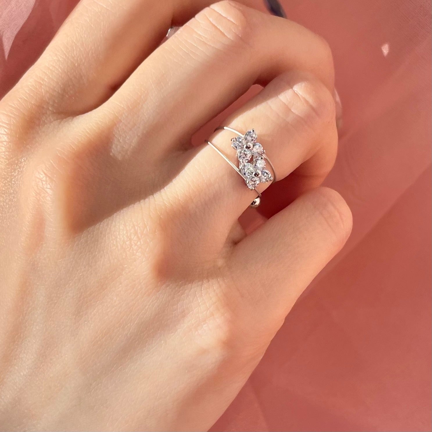 Petit Fleur RH CZ Ring