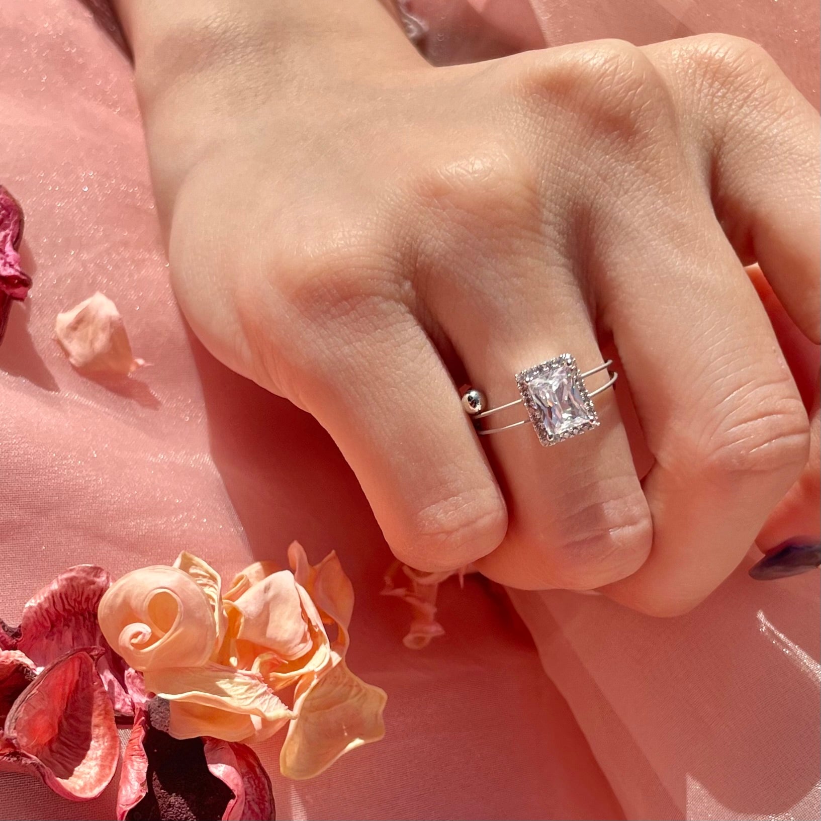 Princess RH CZ Ring