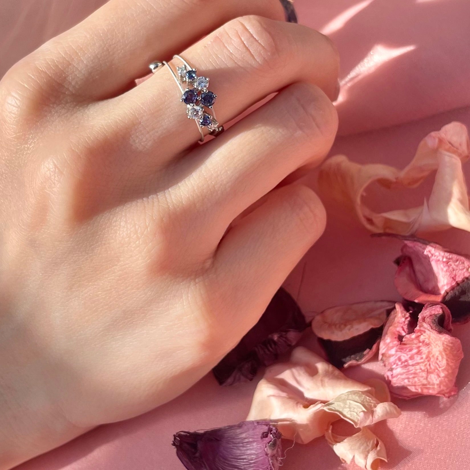 Krone RH Blue CZ Ring