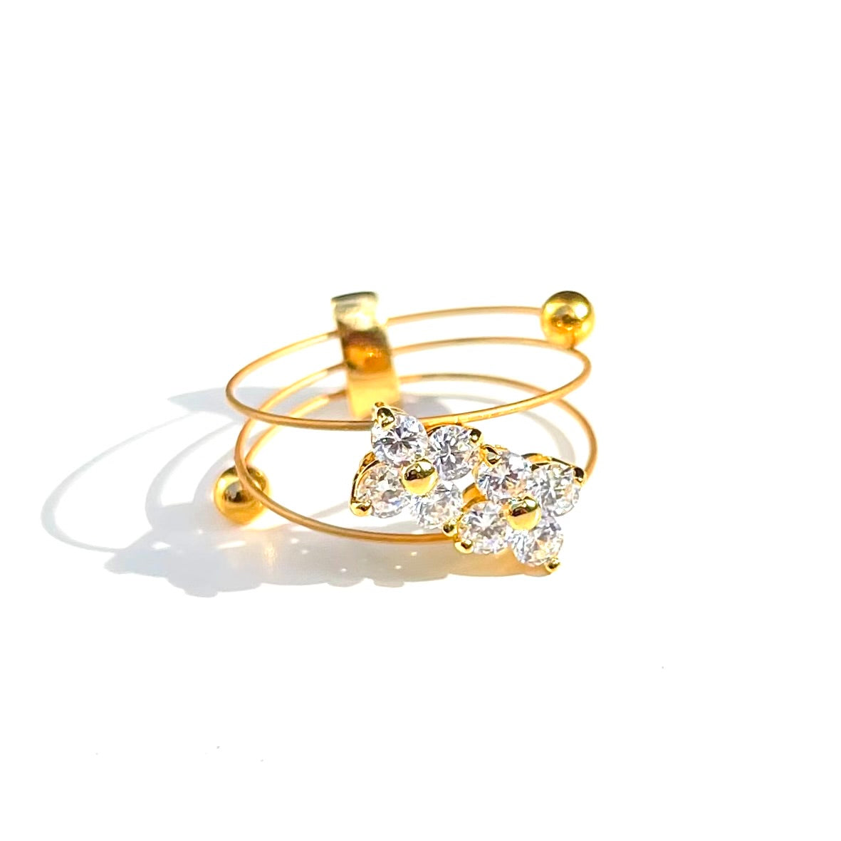 Petit Fleur YG CZ Ring