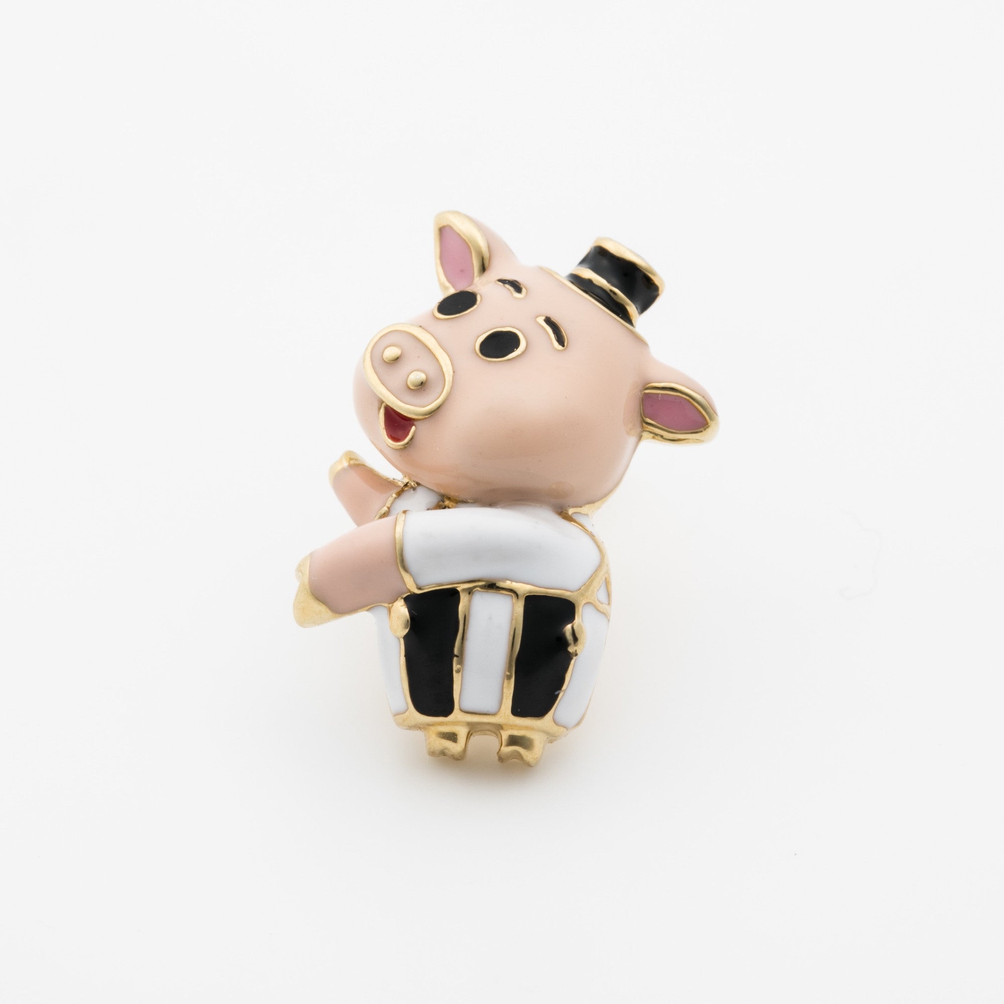 One-ear ear piercings, little pig, eldest son