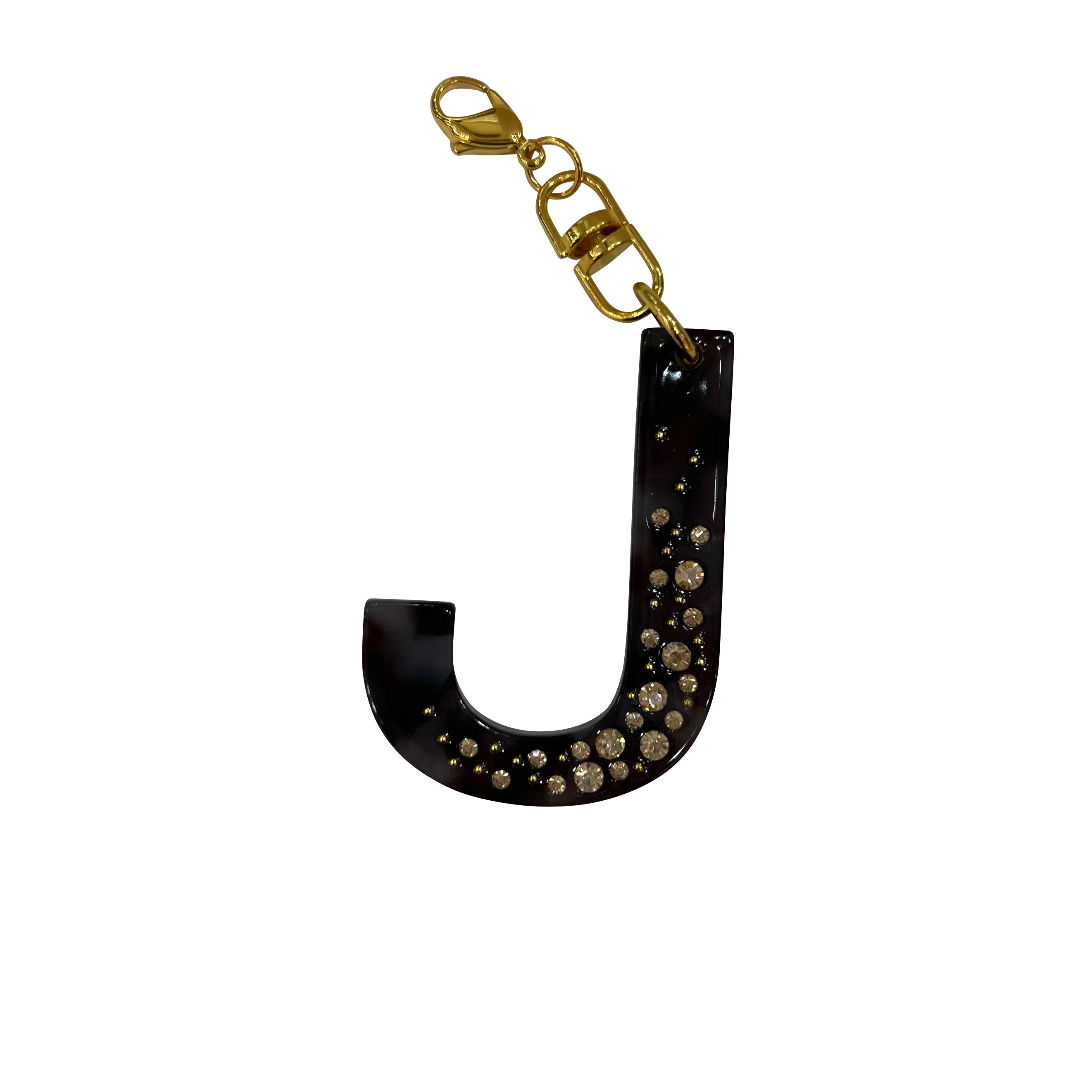 イニシャルプレート ブラウン J