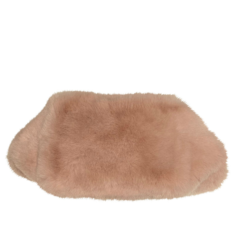 2WAY Eco Fur Half Moon Bag Pink