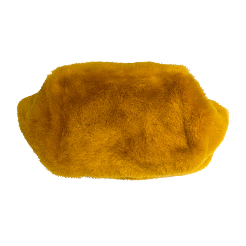 2WAY Eco Fur Half Moon Bag Yellow