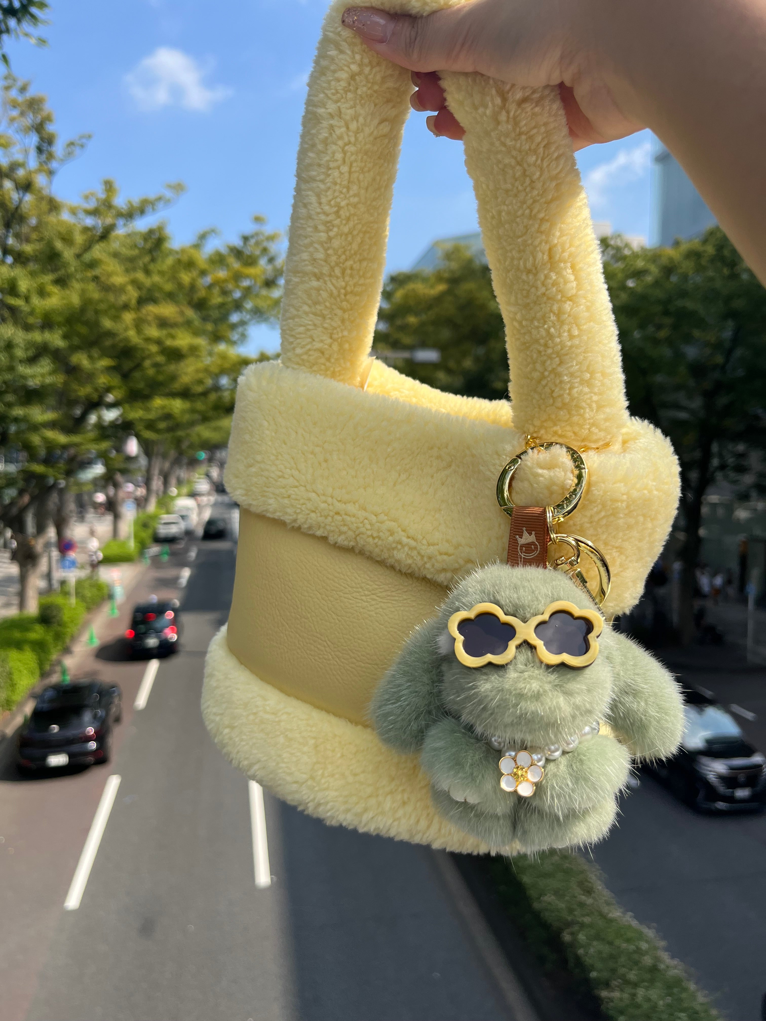 Mofumofu -san SS Rabbit Macha Bag Charm