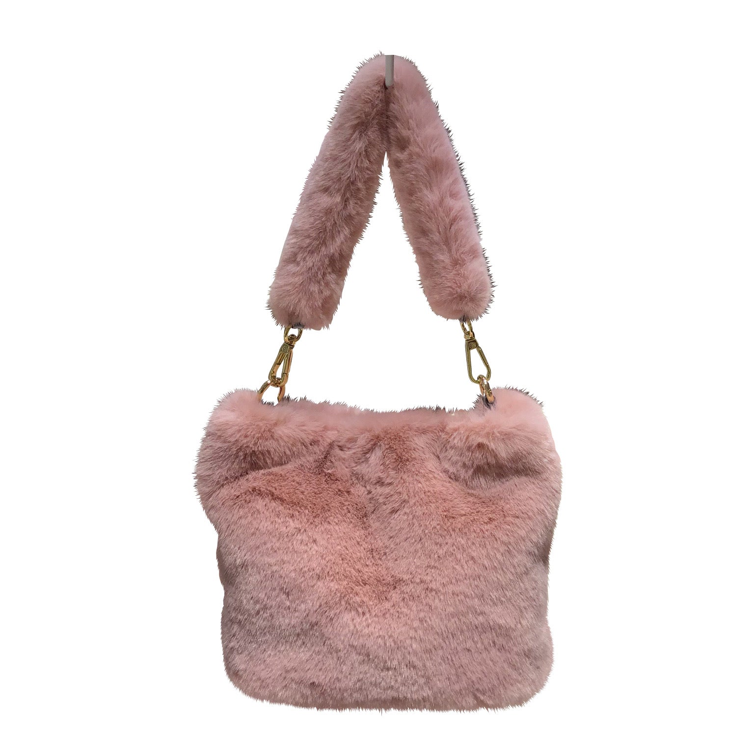 2WAY Eco Fur Handle Bag Pink