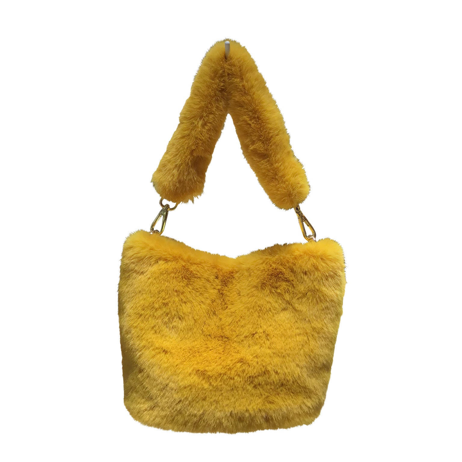 [Wholesale] 2WAY Eco Fur Handle Bag Yellow